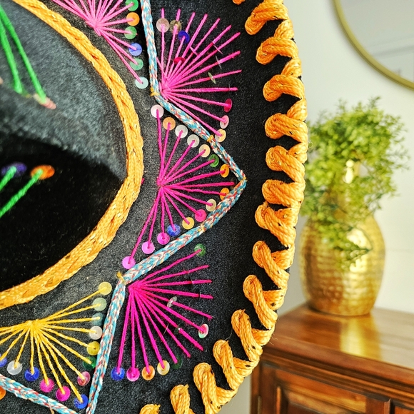 Handcrafted Sombrero Selene Calidad Mexican Mariachi Multicolor Children's Hat - Picture 15 of 16